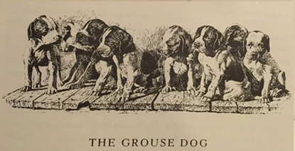 dogs woodcut